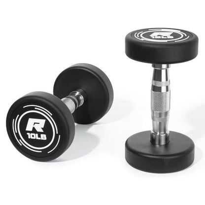 Ritfit 20LB Pvc-Coated round Dumbbells in Pairs - Durable Balanced Design for Upper Body Workouts & Noise-Reducing Floor Protection