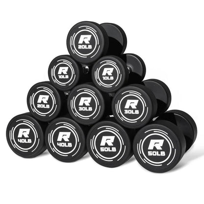Ritfit 20LB Pvc-Coated round Dumbbells in Pairs - Durable Balanced Design for Upper Body Workouts & Noise-Reducing Floor Protection