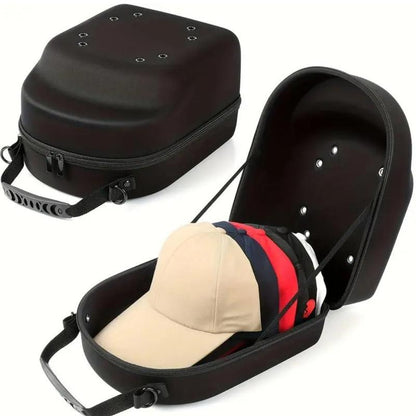 Hard Shell Hat Storage Case, Portable Travel Organizer for Baseball Caps, Durable Camo Design Holds 6+ Caps