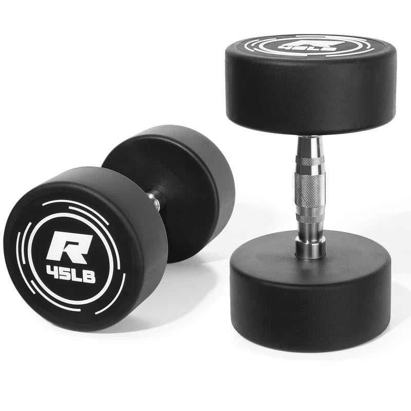 Ritfit 20LB Pvc-Coated round Dumbbells in Pairs - Durable Balanced Design for Upper Body Workouts & Noise-Reducing Floor Protection