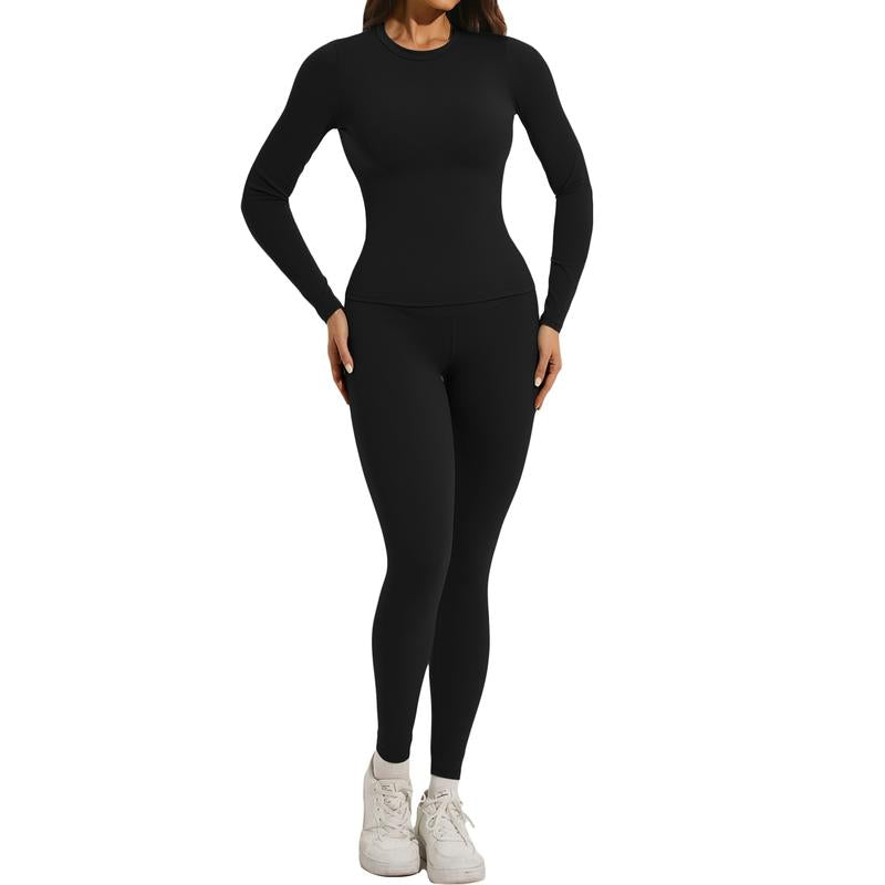 Women'S Skinny Yoga Jumpsuits Workout Ribbed Bodysuit Long Sleeve Sport Jumpsuit Solid Ladies Fall Romper Slim Fit Polyamided Spring Fall