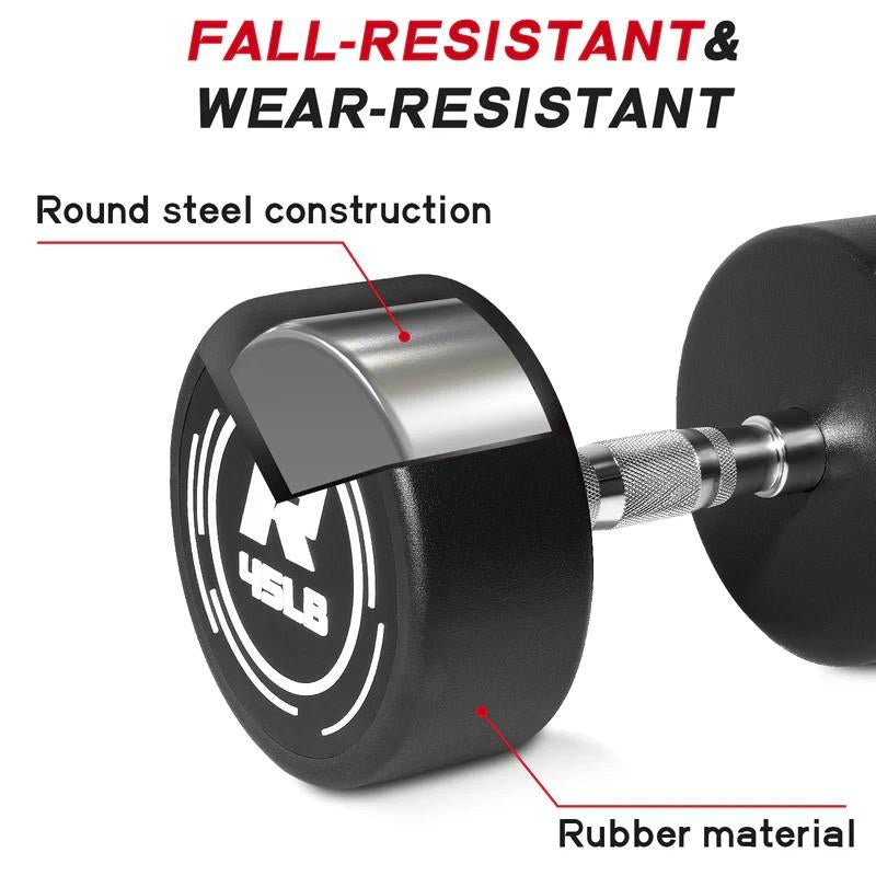 Ritfit 20LB Pvc-Coated round Dumbbells in Pairs - Durable Balanced Design for Upper Body Workouts & Noise-Reducing Floor Protection