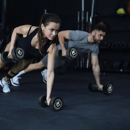 Ritfit 20LB Pvc-Coated round Dumbbells in Pairs - Durable Balanced Design for Upper Body Workouts & Noise-Reducing Floor Protection