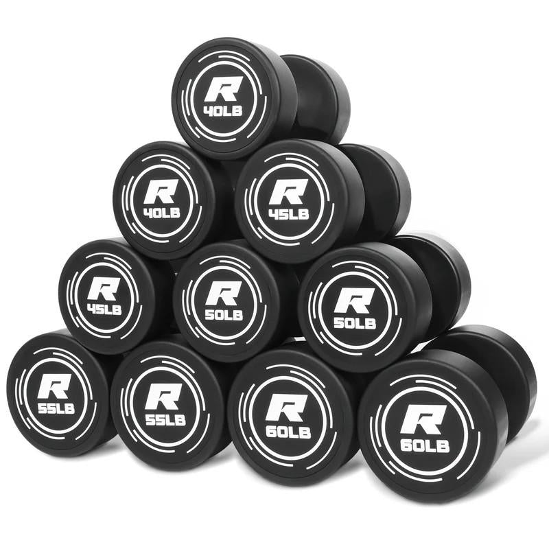 Ritfit 20LB Pvc-Coated round Dumbbells in Pairs - Durable Balanced Design for Upper Body Workouts & Noise-Reducing Floor Protection